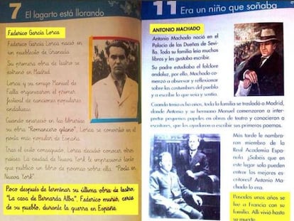 Las p&aacute;ginas del libro de texto de Anaya. 