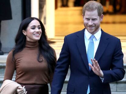 Meghan Markle y Enrique de Inglaterra, en la Casa de Canadá de Londres.