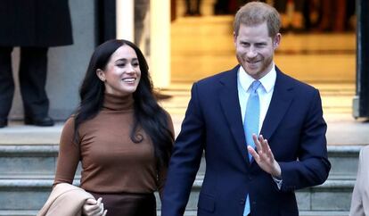 Meghan Markle y Enrique de Inglaterra, en la Casa de Canadá de Londres.