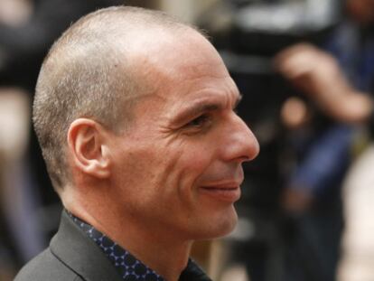 El ministro griego de Finanzas, Yanis Varufakis, a su llegada a una reuni&oacute;n de los ministros de Econom&iacute;a y Finanzas de la eurozona.