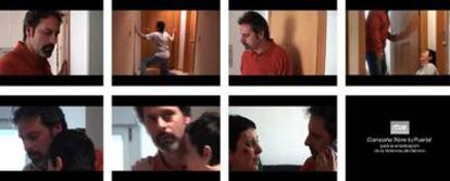 Fotogramas del <i>spot</i> contra los malos tratos <i>Abre tu puerta,</i> galardonado por RTVE.