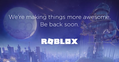 Captura de la web de Roblox que anuncia la interrupción del servicio