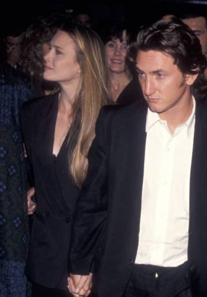 Robin Wright y Sean Penn en Nueva York en septiembre de 1990.