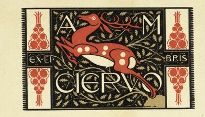 Ex-libris A.M. Ciervo (1918).