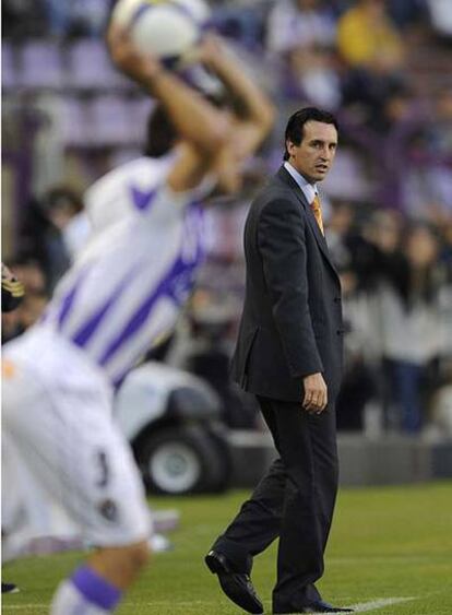 Unai Emery, durante el partido contra el Valladolid.