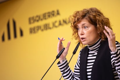 La secretaria general de Esquerra, Elisenda Alamany, el pasado martes en la sede nacional del partido en Barcelona.