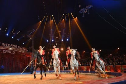 Un momento del espectáculo del Gran Circo Mundial.