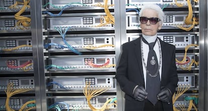 Karl Lagerfel en la semana de la moda de París de 2016.