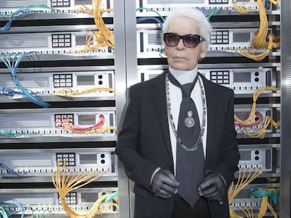 Karl Lagerfel en la semana de la moda de París de 2016.