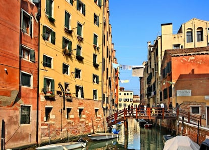 Canal que separa el gueto judío (a la izquierda de la imagen) del resto de Venecia.