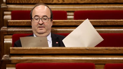 Miquel Iceta, en mayo de 2019 en el Parlament de Cataluña.