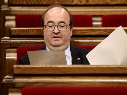 Miquel Iceta, en mayo de 2019 en el Parlament de Cataluña.