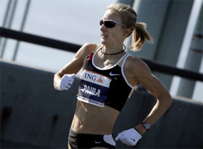 Paula Radcliffe durante el maratón