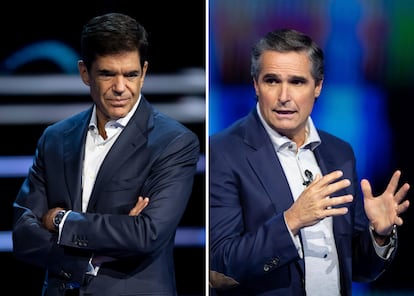 Alfonso de Angoitia, Presidente Ejecutivo del Consejo de Administración de TelevisaUnivision (izquierda) y Bernardo Gómez, integrante del Consejo de Administración de TelevisaUnivision.