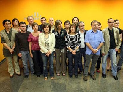 Imagen de la nueva ejecutiva de Esquerra Republicana de Catalunya ayer, sin Puigcercós ni Ridao.