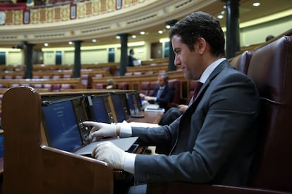 PP general secretary Teodoro García Egea in Congress this week.