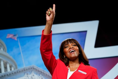 Kathy Barnette, en un foro de candidatos republicanos al Senado en Camp Hill, Pensilvania, el pasado 2 de abril.