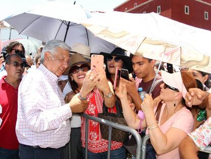 López Obrador, en un acto de campaña en Guanajuato.