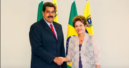 Nicolás Maduro y Dilma Rousseff en 2015.