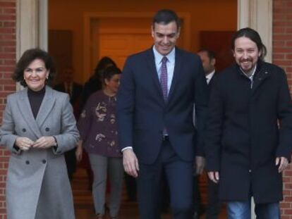 Los responsables de cada cartera han llegado este martes de forma coreografiada a la primera reunión del Ejecutivo