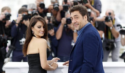 Los actores Penélope Cruz y Javier Bardem en el festival de Cannes.