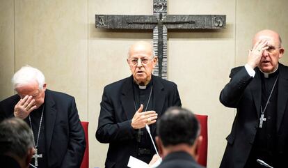 El cardenal, arzobispo de Valladolid y presidente de la Conferencia Episcopal Española, Ricardo Blázquez durante la CX Asamblea Plenaria de la Conferencia Episcopal.