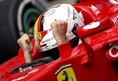 Vettel celebra la victoria en Sepang