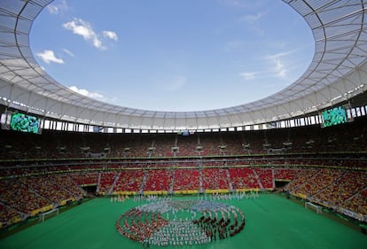 Vista general de la ceremonia de inauguración de la Copa Confederaciones.