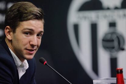 Vietto durante su presentación como valencianista.