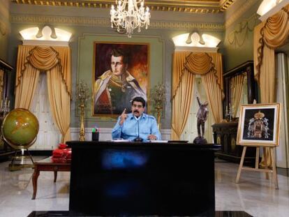 Nicol&aacute;s Maduro, en el palacio de Gobierno de Miraflores.