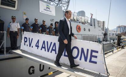 Visita del Director Ejecutivo de Frontex, Fabrice Leggeri, y el General de la Guardia Civil al mando del operativo migratorio, Manuel Contreras Santiago, al Puerto de Algeciras.