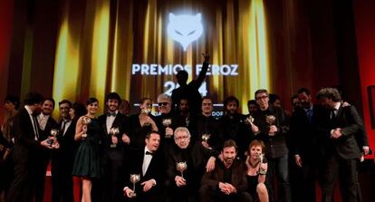 Foto de familia de los Premios Feroz 2014.