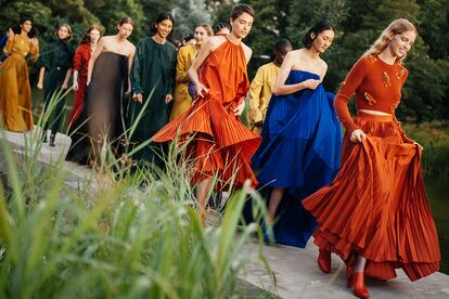 Imagen del desfile 'resort' de Max Mara, celebrado en la Fundación Gulbenkian.