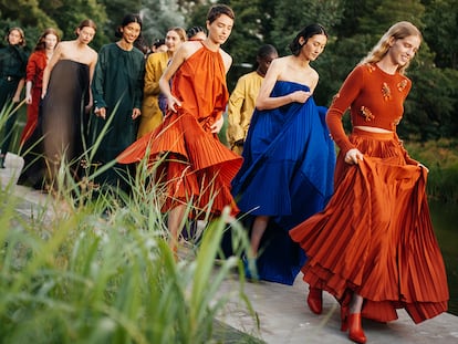 Imagen del desfile 'resort' de Max Mara, celebrado en la Fundación Gulbenkian.