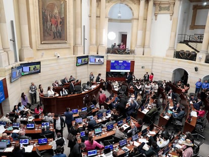 Senadores en la última sesión del año legistlativo colombiano, el 20 de junio.