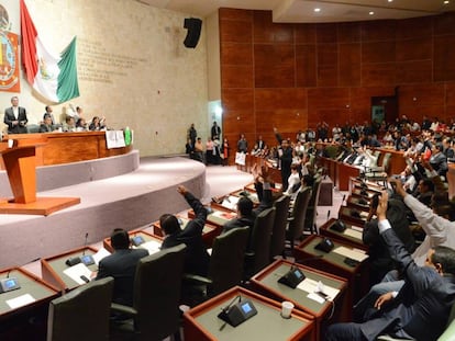 Los diputados del Congreso de Oaxaca durante una sesión legislativa.