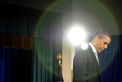Obama, antes de la firma de una ley para mejorar la nutrición escolar, ayer en una escuela de Washington.
