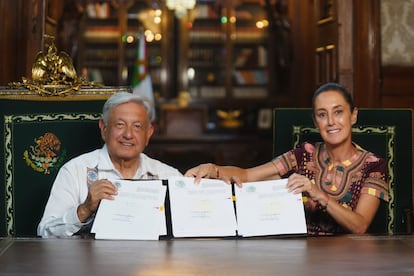 Andrés Manuel López Obrador, Presidente de México, y Claudia Sheinbaum,