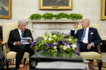 El presidente mexicano, Andrés Manuel López Obrador, y su homólogo estadounidense, Joe Biden