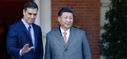 Los presidente de España y China, Pedro Sánchez y Xi Jinping.
 