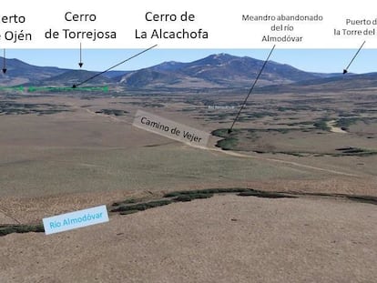 Vista del campo de batalla desde el lado del ejército visigodo, situado sobre el camino de Medina Sidonia.
