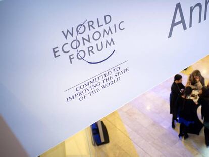 Asistentes a la 49º reunión anual del Foro Económico Mundial, este lunes en Davos, Suiza.