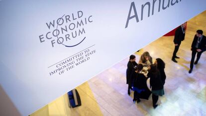 Asistentes a la 49º reunión anual del Foro Económico Mundial, este lunes en Davos, Suiza.