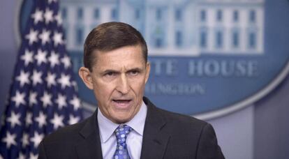 El consejero para la Seguridad Nacional, Michael Flynn, en la Casa Blanca.