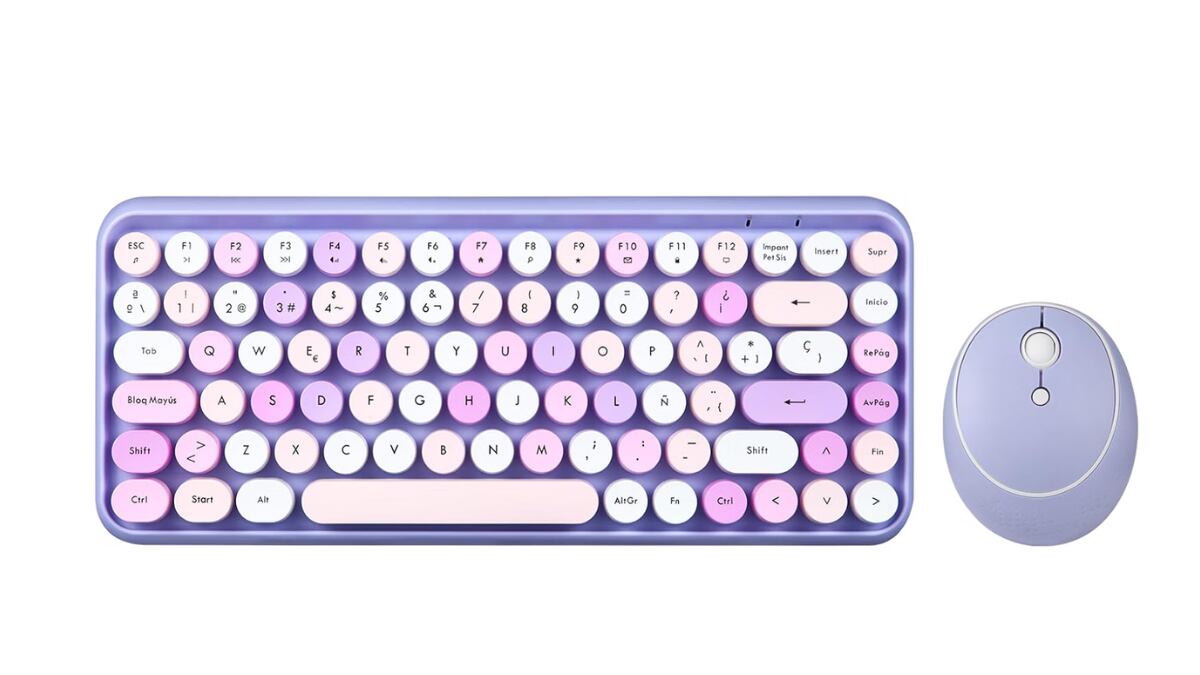Combo de teclado y ratón inalámbricos con 12 teclas multimedia.