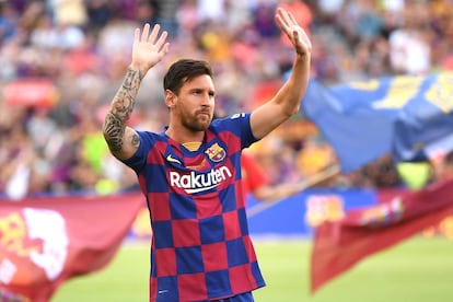 Lionel Messi durante un partido celebrado en Barcelona en 2019.