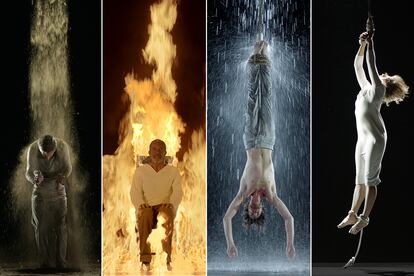 Los cuatro elementos de sus ‘Martyrs Series’, 2014: tierra, fuego, agua y aire.