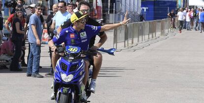 Valentino Rossi, en Aragón.