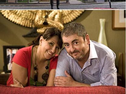 Arriba, Paula Vázquez en <i>Pekín express.</i> Abajo, <i>Escenas de matrimonio. </i>