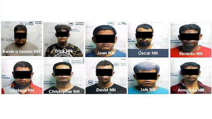 The ten people arrested at the Izaguirre Rancho.